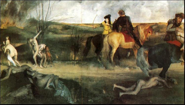 Edgar Degas Medieval War Scene Norge oil painting art